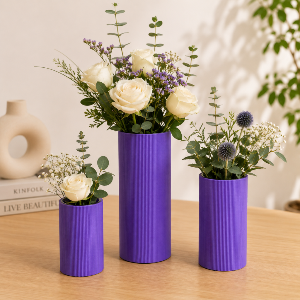 Designvase mit Glaseinsatz