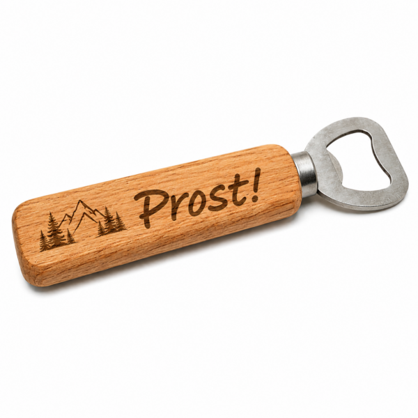 Personalisierter Flaschenöffner aus Holz