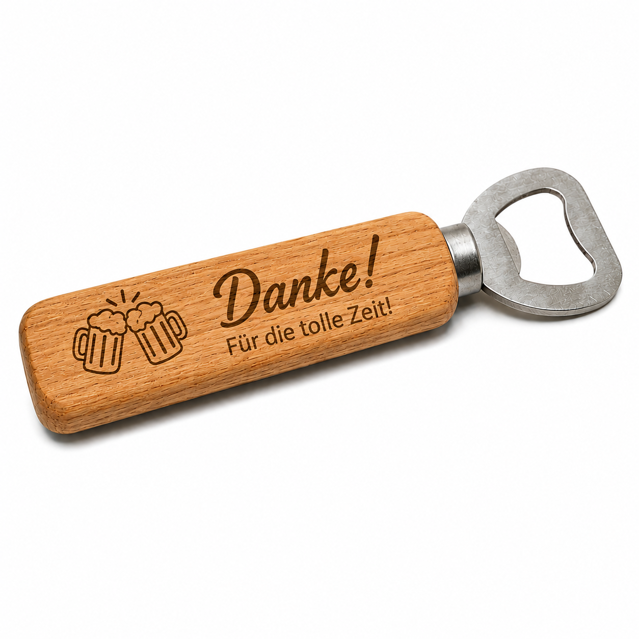 Personalisierter Flaschenöffner aus Holz